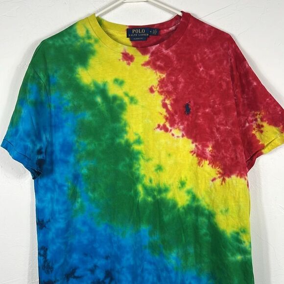 🔥🔥 POLO RALPH LAUREN Tie-Dye Designer Streetwear Tee Size Medium - PERFECT! - Picture 2 of 7